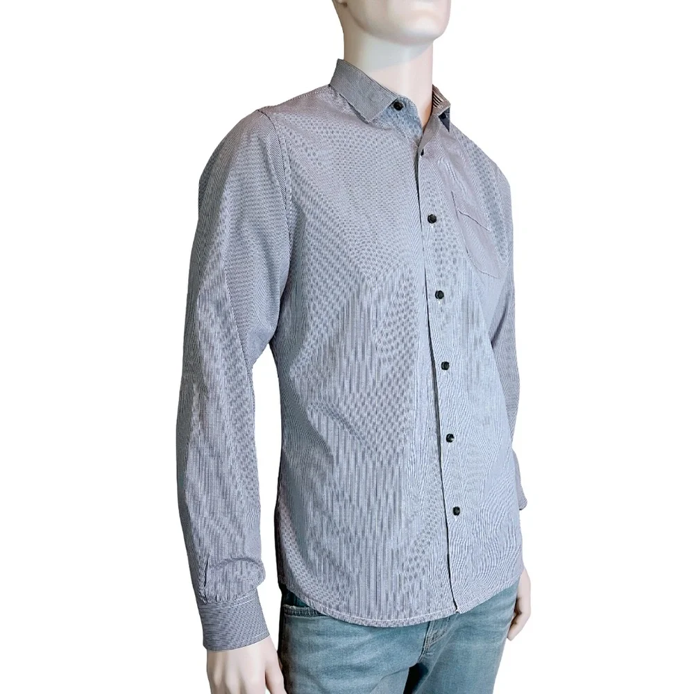 Descendant of Thieves Dres Ladro Shirt 100% Cotton Micro Gingham Check Excellent - Picture 3 of 15